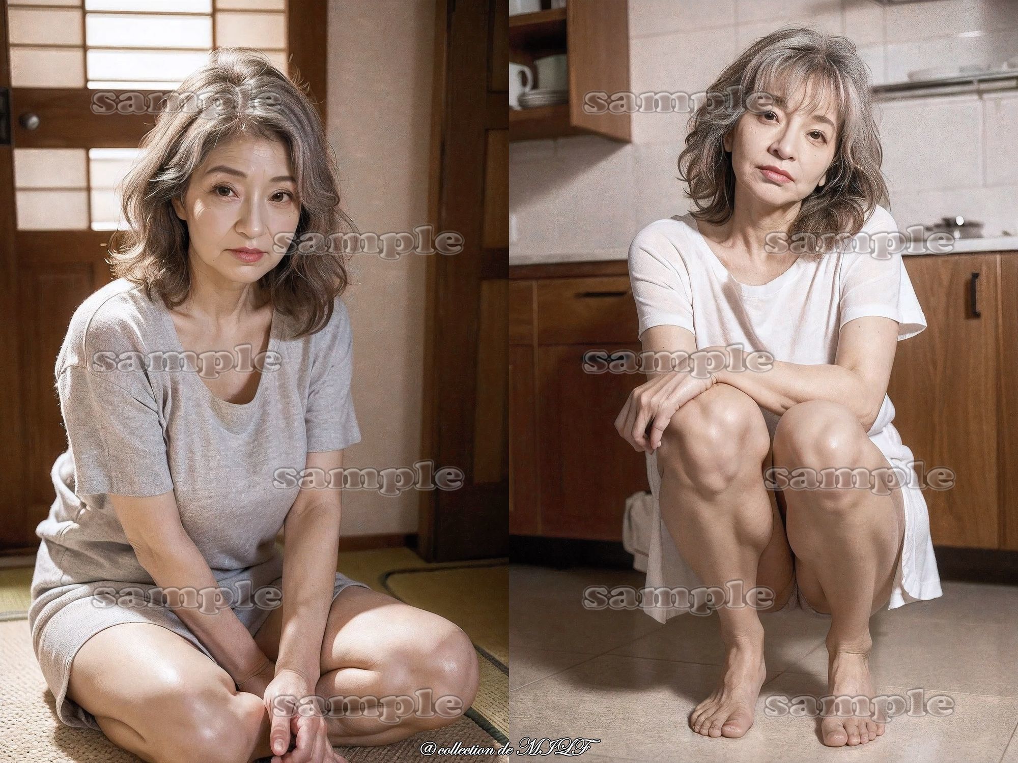 【AIグラビア】熟女しゃがみ姿｜熟女コレクション サンプル画像 4
