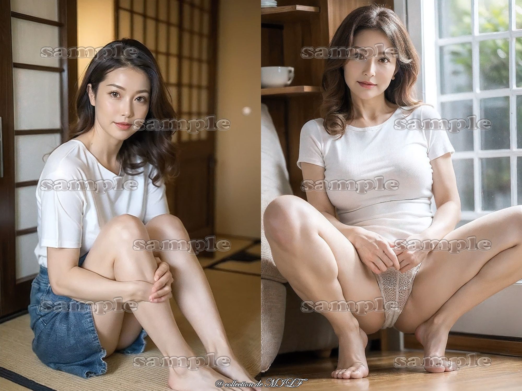 【AIグラビア】熟女しゃがみ姿｜熟女コレクション サンプル画像 6