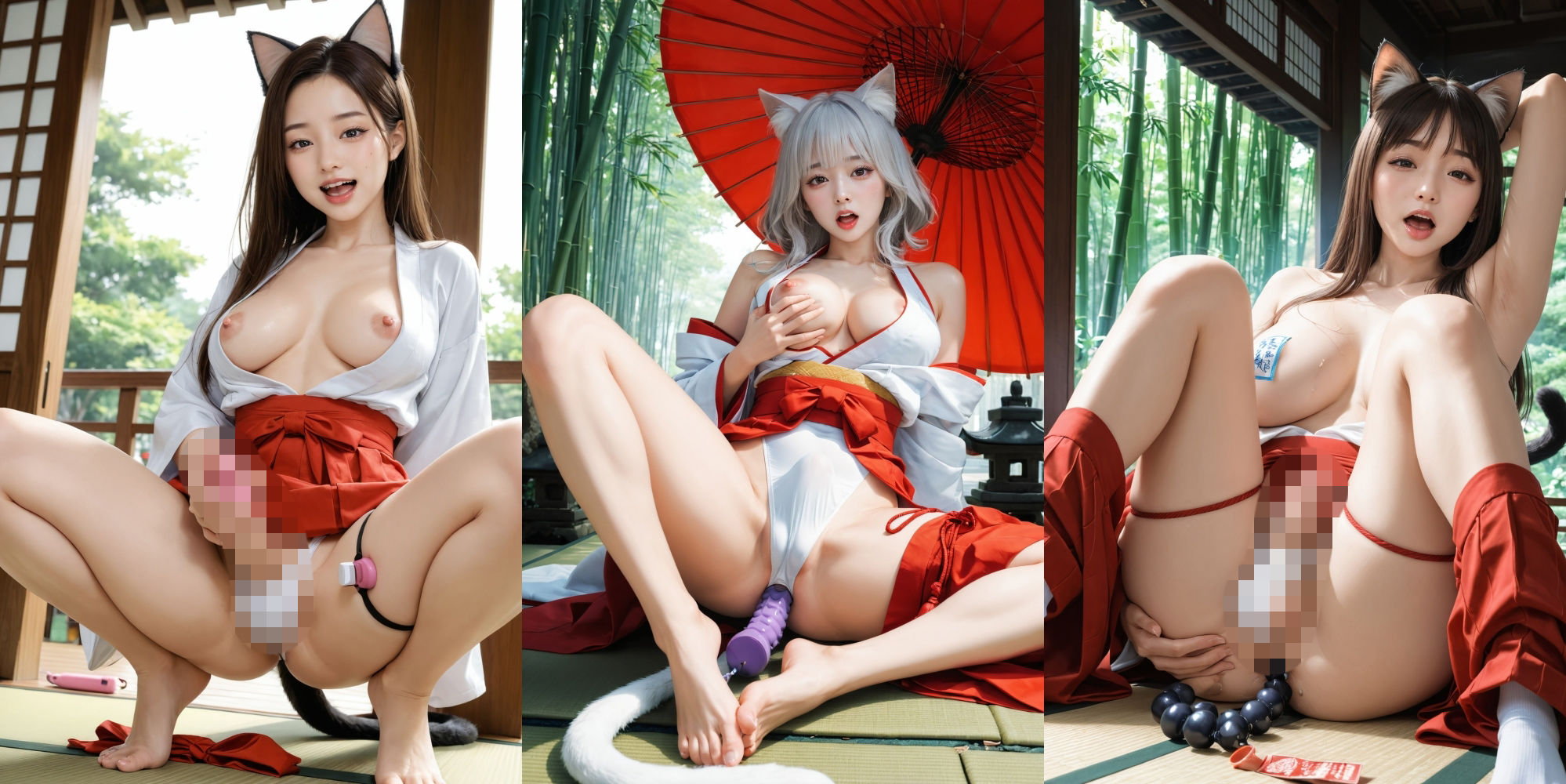 猫耳ふたなり巫女さんの穢されたアナル｜ふたなり工房 サンプル画像 5