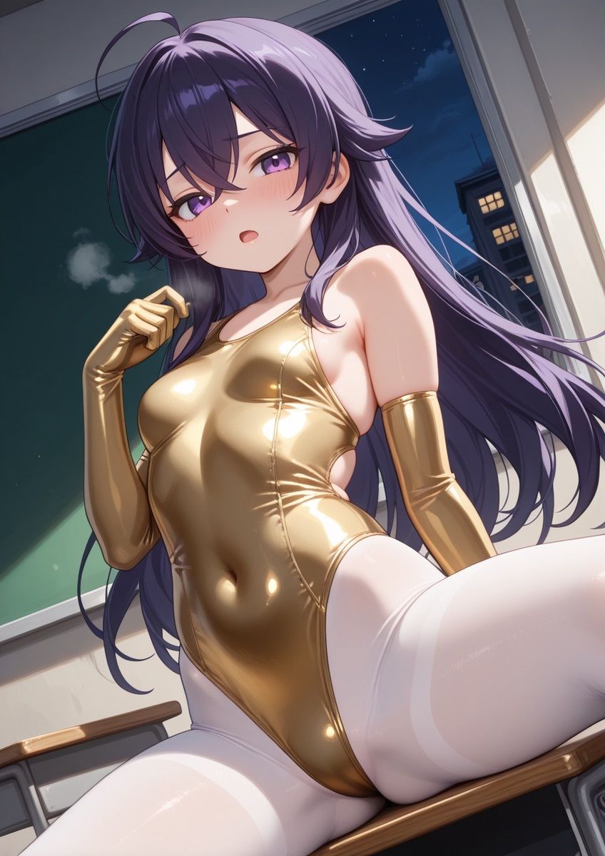 水着タイツの女の子が学校で誘惑するやつ 1｜ゑんじに屋 サンプル画像 4