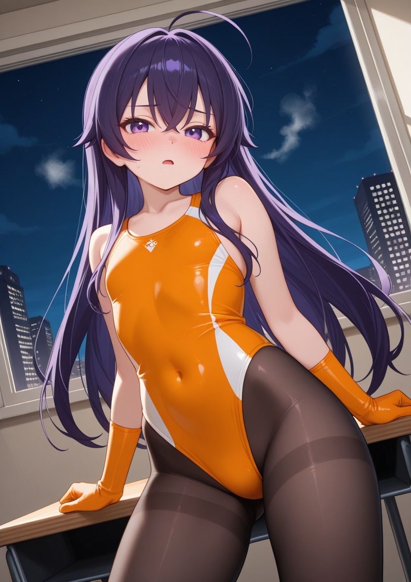 水着タイツの女の子が学校で誘惑するやつ 1｜ゑんじに屋 サンプル画像 7