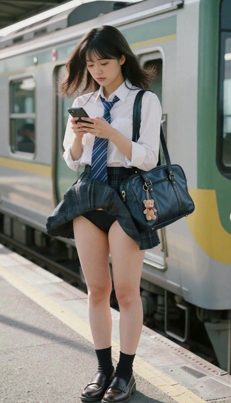 夏のJKとパンチラ｜AI Library サンプル画像 6