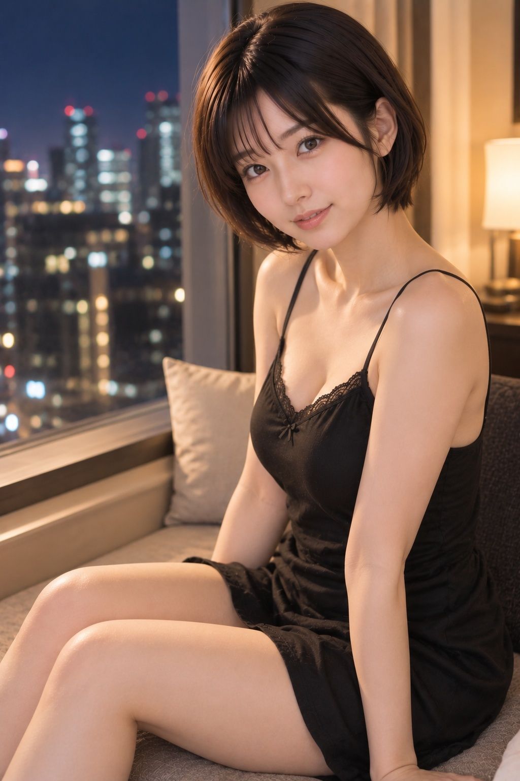 朝の余韻 〜Mizuki in Suite Room〜｜Lumiere AI Portrait Lab サンプル画像 3