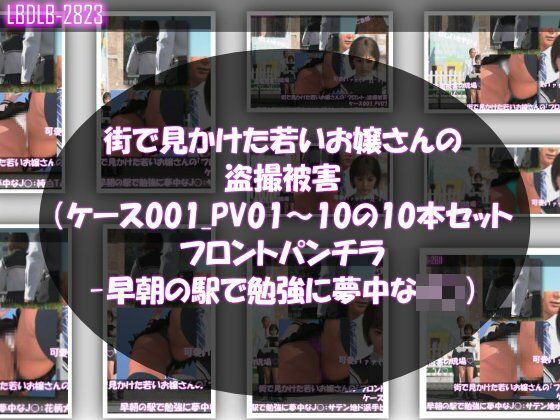 街で見かけた若いお嬢さんの盗撮被害:（ケース001_PV01〜10のフロントパンチラ10本セット:-早朝の駅で勉強に夢中なJ○）｜Libido-Labo