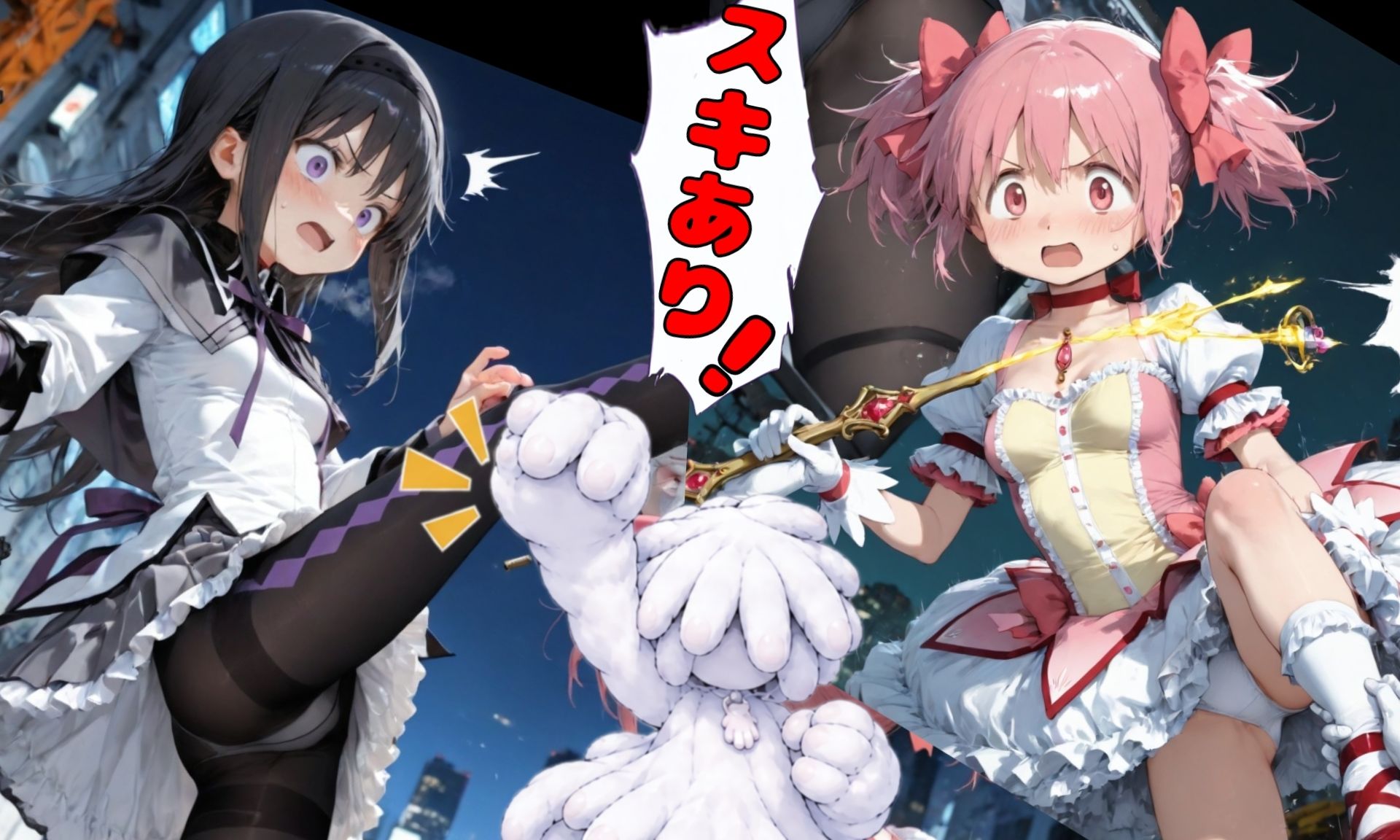 悪い手VSまどか＆ほむら｜紙芝AI堂 サンプル画像 4