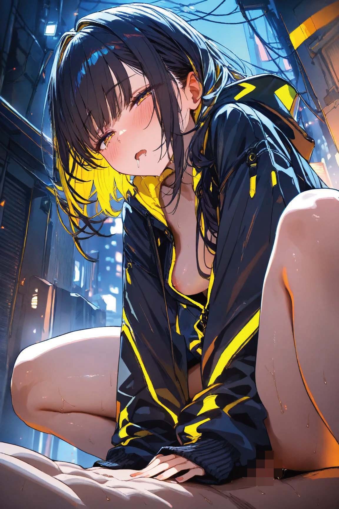 サイバー少女と路地裏密会イチャラブえっち｜甘色少女観測所 サンプル画像 4