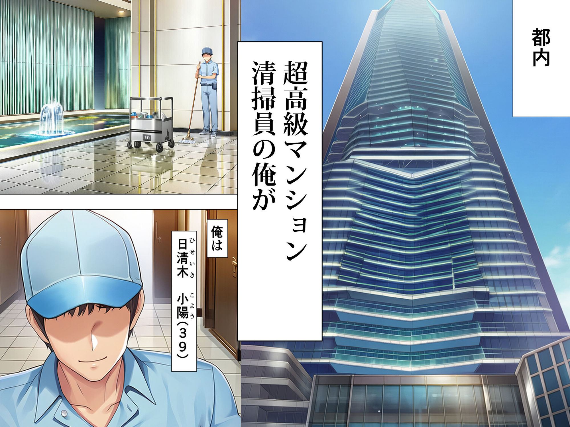 超高級マンション清掃員の俺、仕事ついでにハイスペ美人居住者たちの愚痴を聞いていたら完全合意の中出しハーレム生活を送ってしまう｜夜あくび小隊