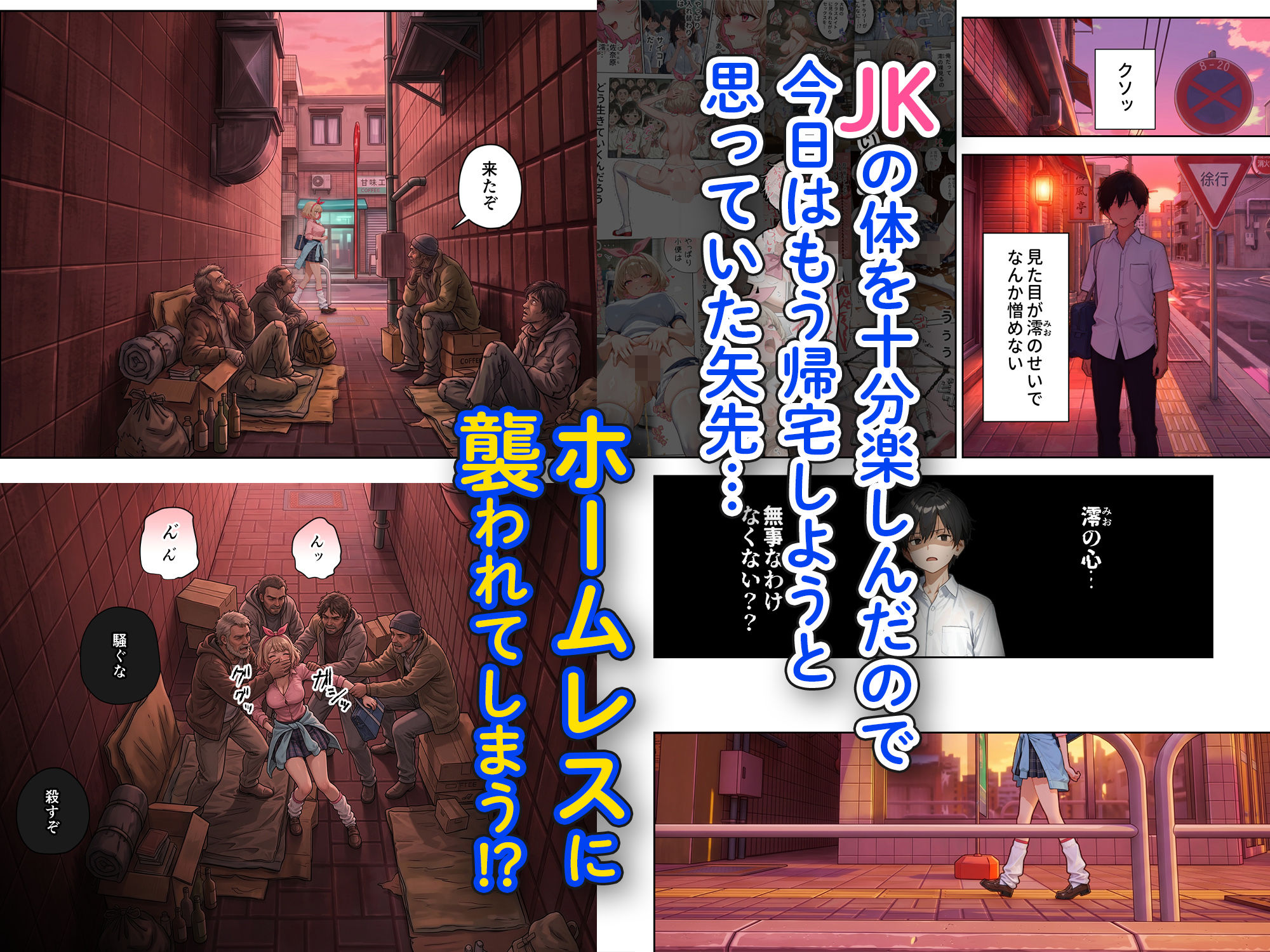 キモおじ⇔JK入れ替わり【4】ホームレス輪●地獄 サンプル画像 3