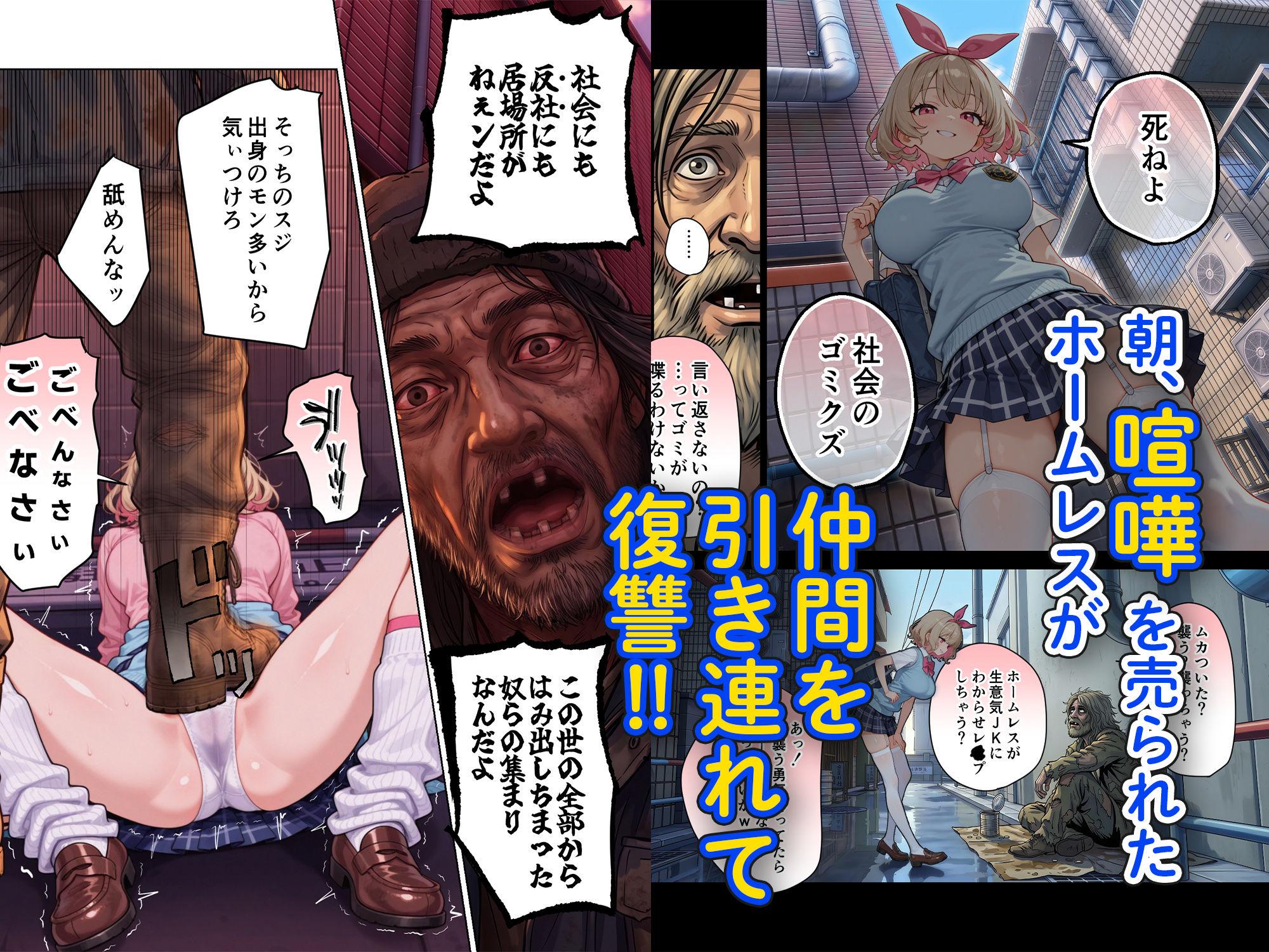 キモおじ⇔JK入れ替わり【4】ホームレス輪●地獄 サンプル画像 4