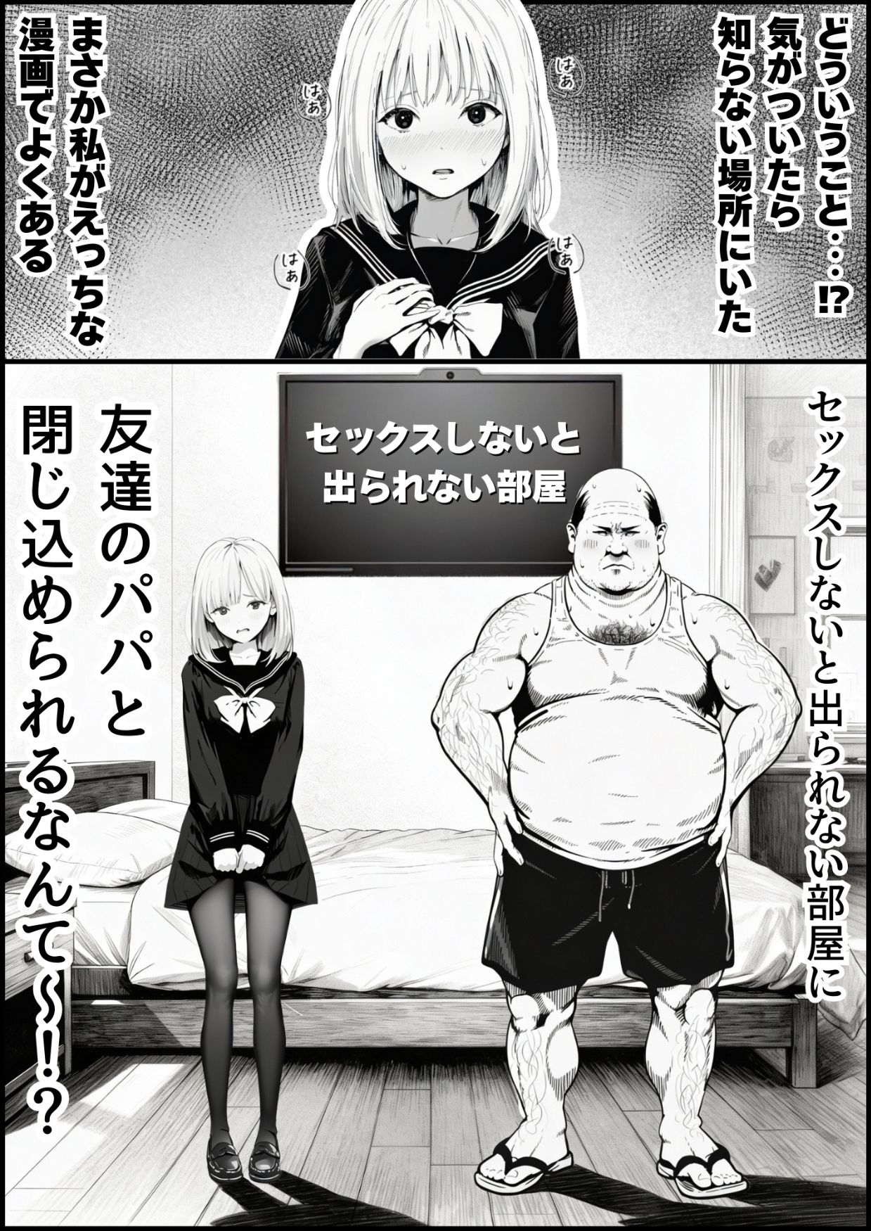 セックスしないと出られない部屋に親友のパパと閉じ込められたんですけど〜!?｜竿役が種付けおじさんじゃないとヌケないんだが・・・