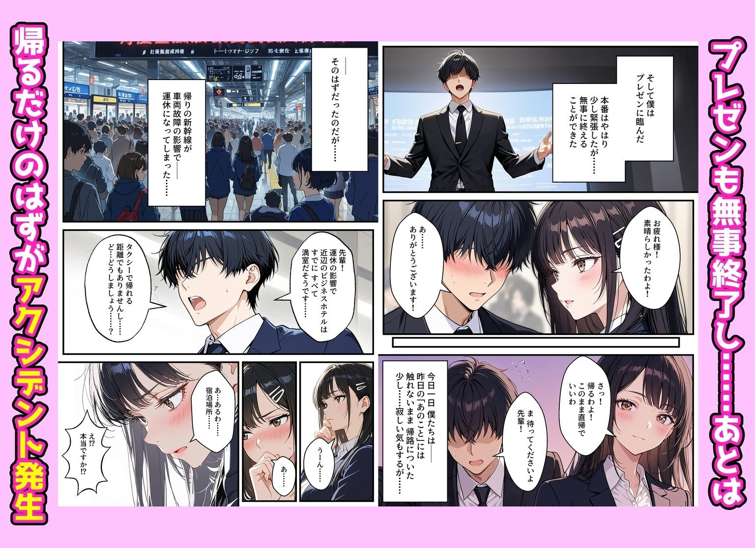 憧れの先輩との出張で相部屋になったので、エッチすることになった話 サンプル画像 8