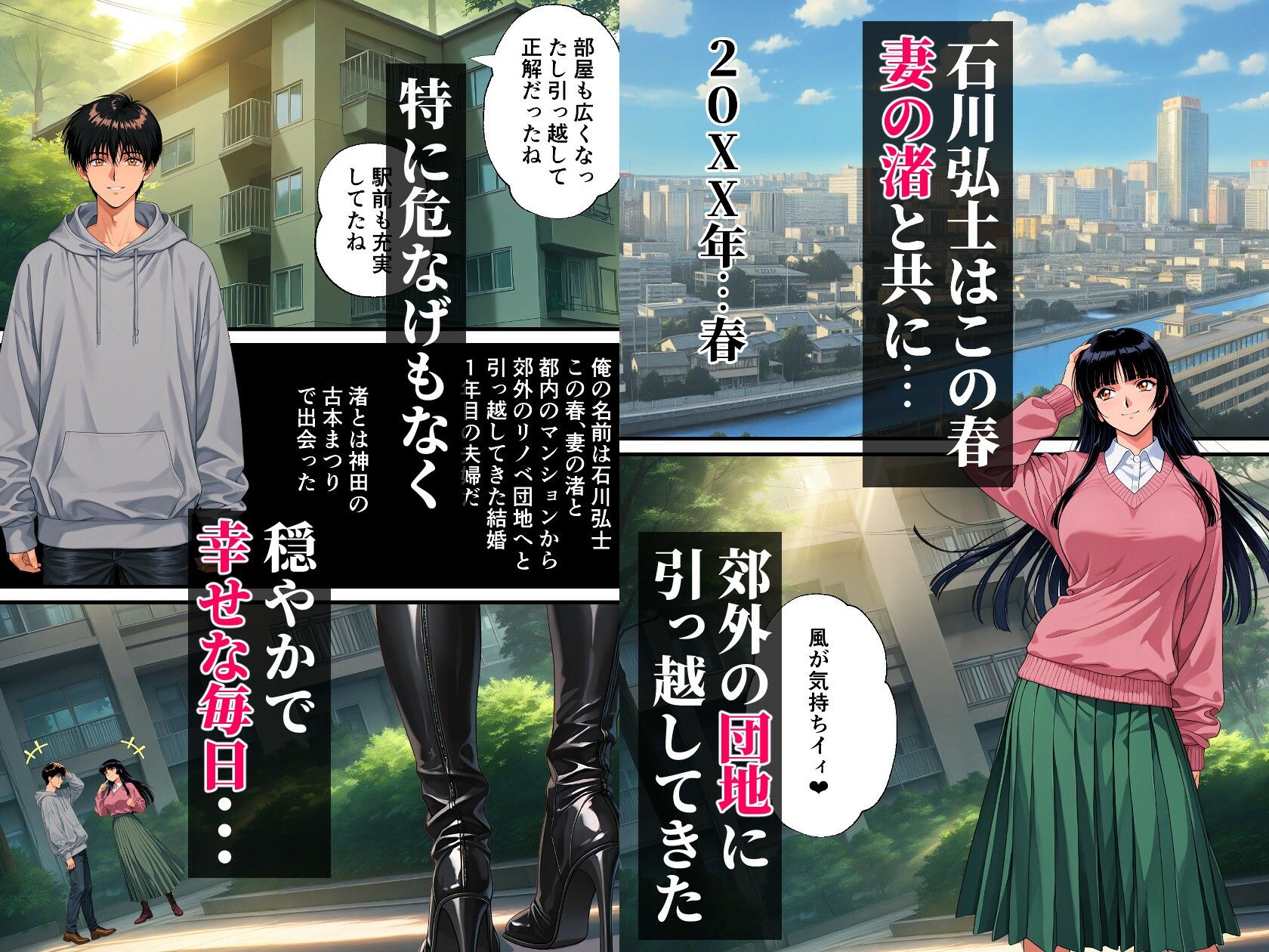 団地妻NTR〜清楚妻が早漏雑魚ちんこ(ダンナ)に欲求不満爆発? NN(生中だし)オフ会しちゃった話〜 サンプル画像 2