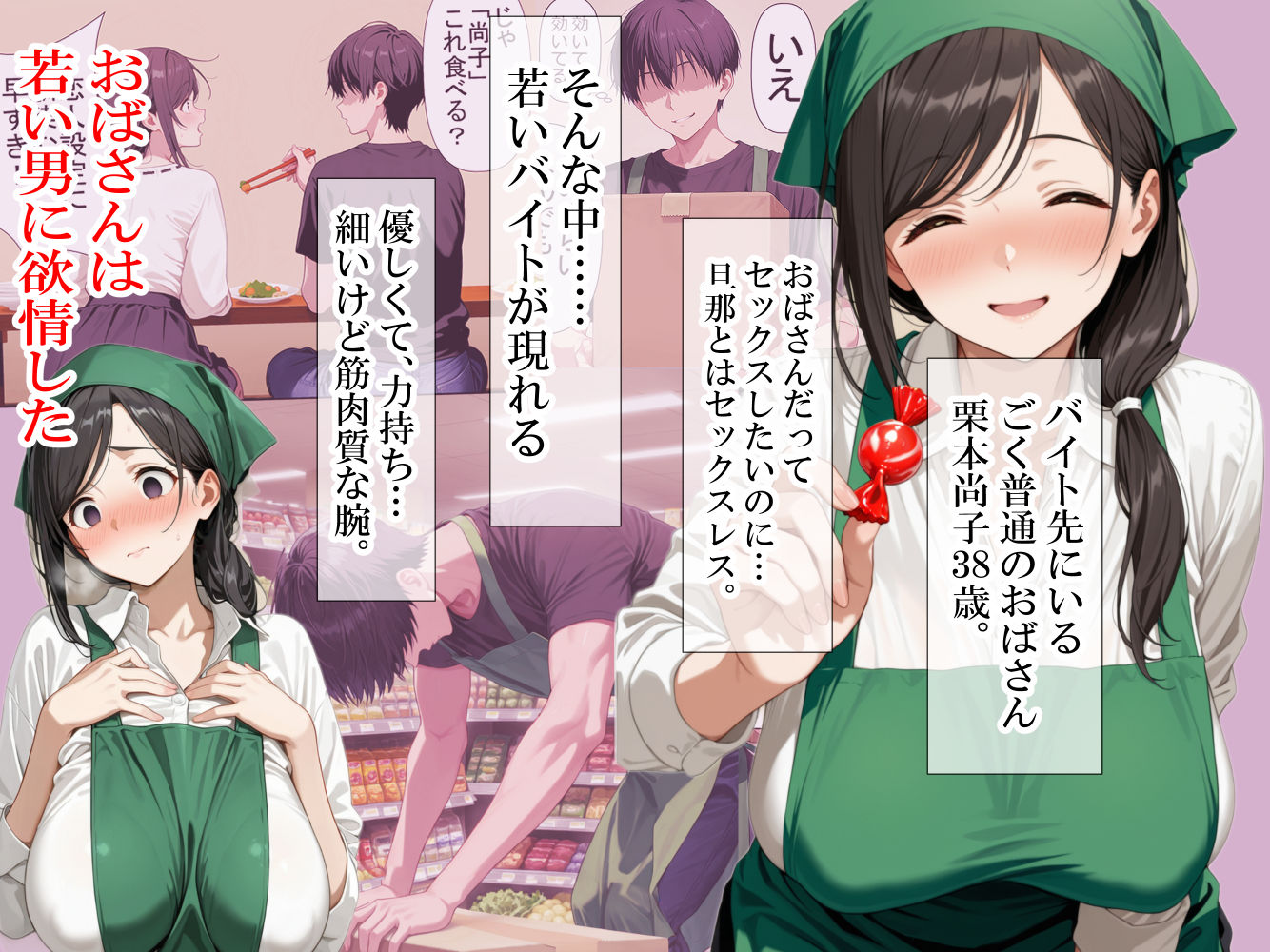 バイト先の清楚なおばさん(38歳) おばさんだってセックスしたいッ! 硬いチンポで子宮を付いてッ