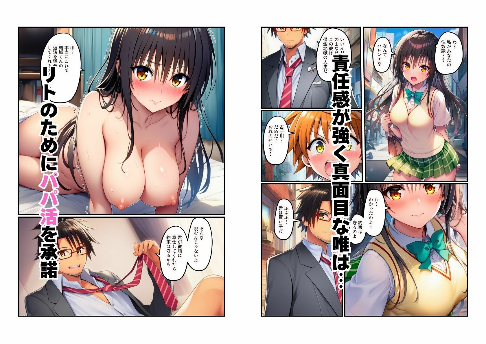 とらぶる美女が(唯・春菜・モモ)パパ活でリトの借金返済 サンプル画像 4