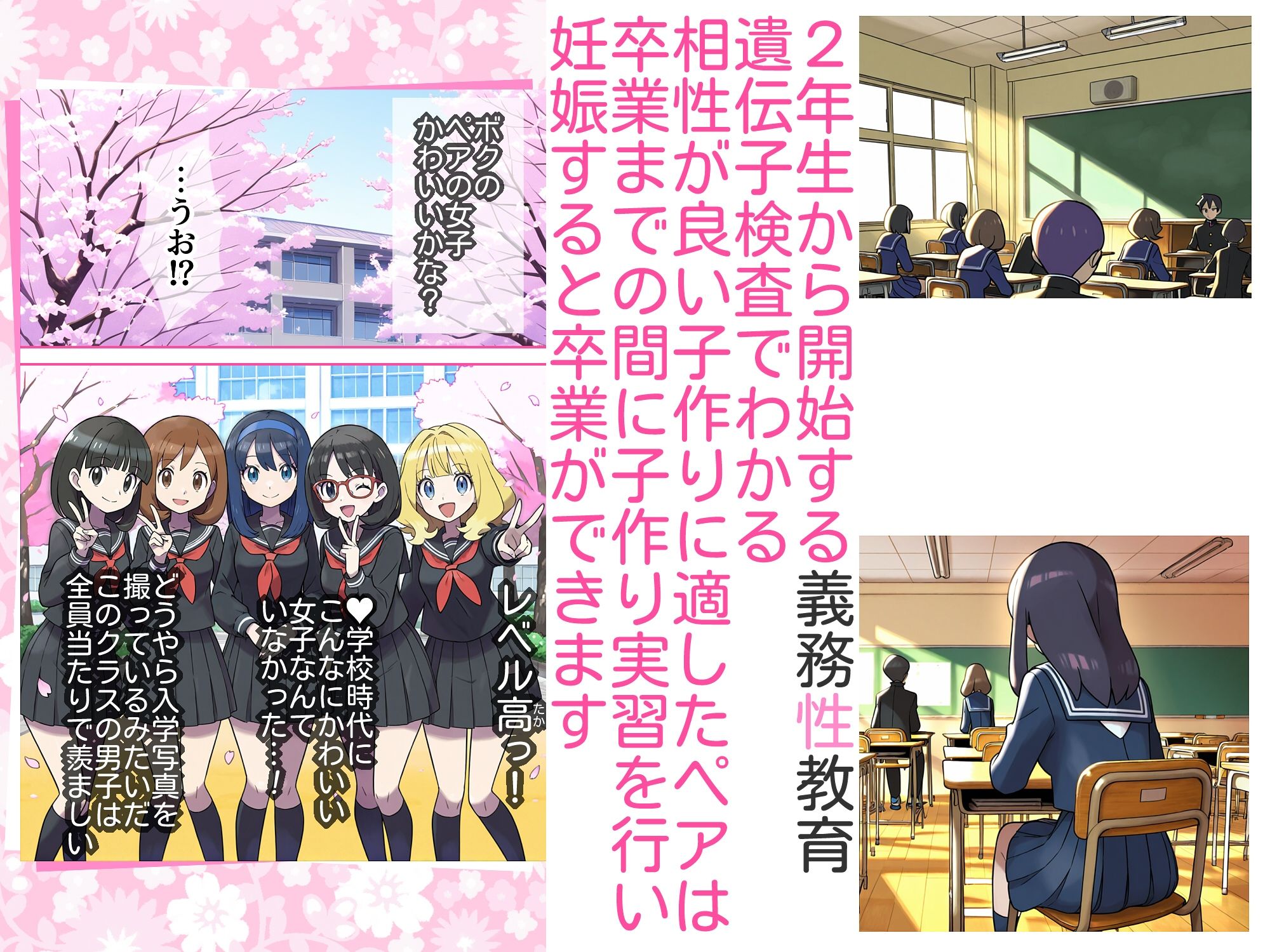 【ショート版】義務性教育〜妊娠すると卒業できる学校〜｜私立 ななつ星中 サンプル画像 2