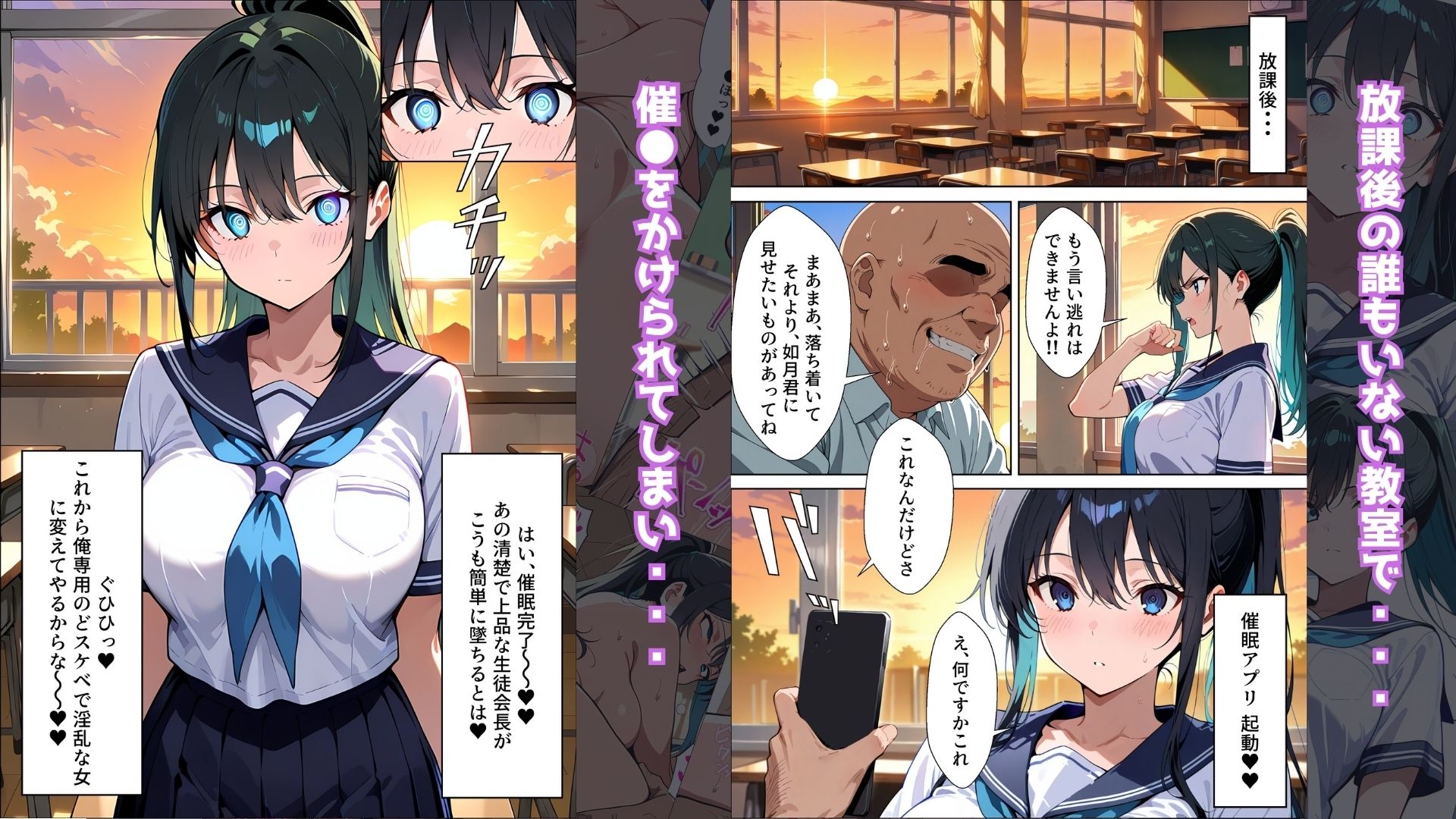 〜清楚な生徒会長が大嫌いな豚教師に常識改変されておち●ぽ大好きにさせられる話〜 サンプル画像 4