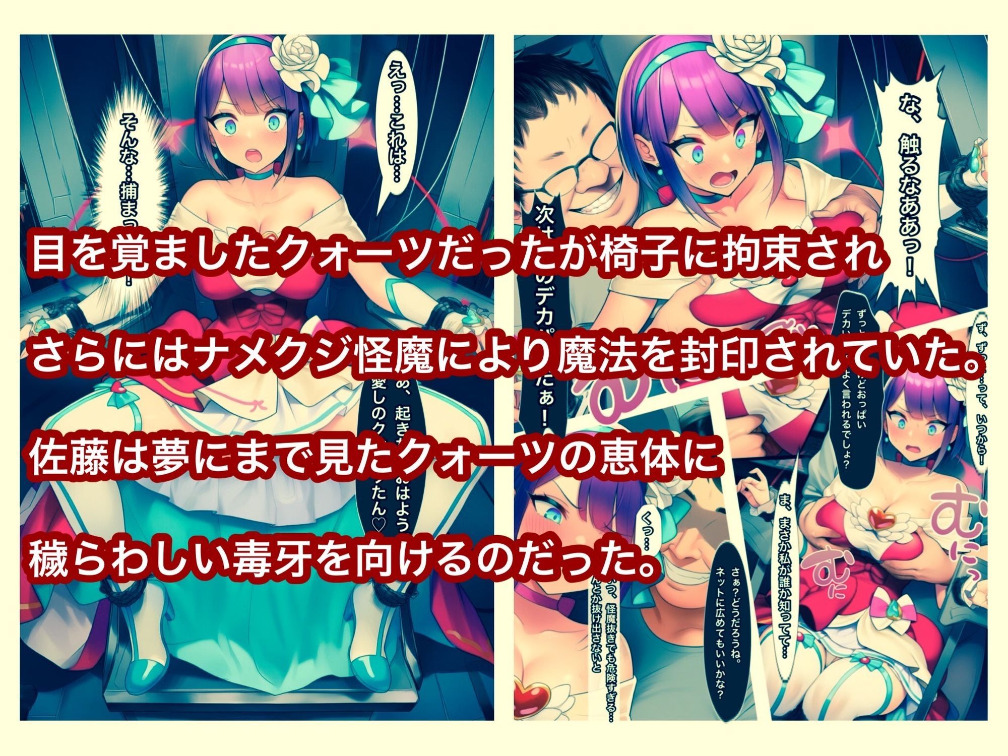 魔法少女ピュアクォーツvsナメクジ怪魔とキモ男  ふたなり化人格排泄で大ピンチ｜ぐれ サンプル画像 3