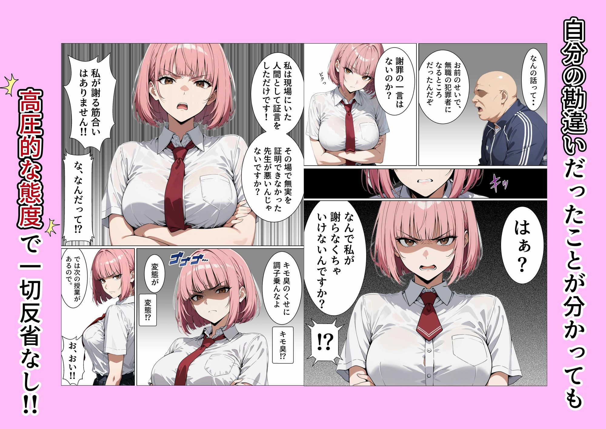 高圧的な一軍女子を乳首責めと強●フェラで分からせてアヘ顔ダブピ謝罪で快楽堕ちさせた話 サンプル画像 4