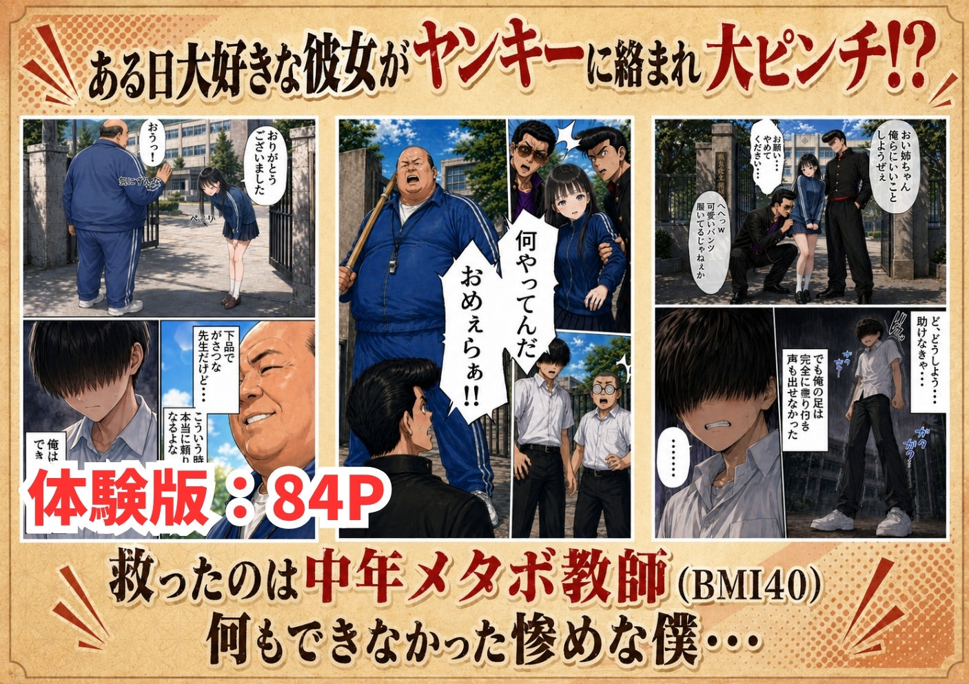 【昭和編】想いを寄せていたクラスメイトが中年メタボ教師（BMI40）と肉体関係だった件｜竿役が種付けおじさんじゃないとヌケないんだが・・・ サンプル画像 3