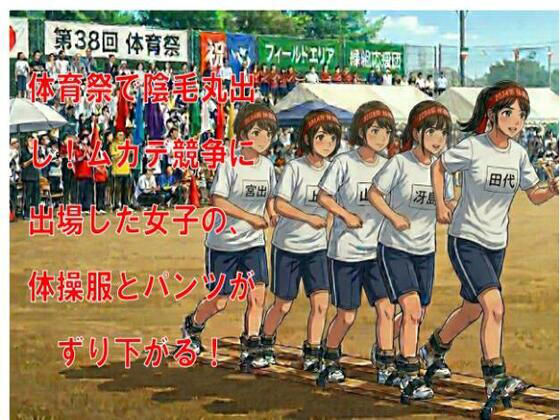 体育祭で陰毛丸出し！ムカデ競争に出場した女子の、体操服とパンツがずり下がる！｜CMNFリアリズム