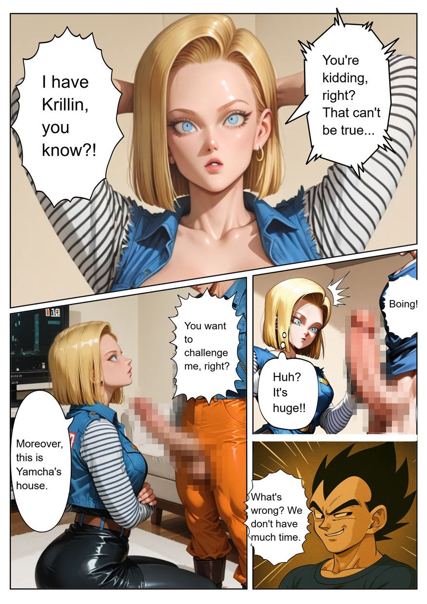 ［English］Android 18 is seduced by a Saiyan during a brief time alone with him while drinking. While Krillin is asleep， she continues to have sex with the Saiyan until morning...｜Veggie18Lewd サンプル画像 7