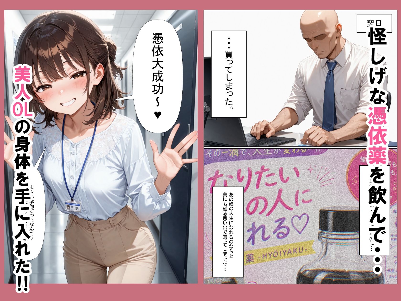 人格射精IV〜ただの中年男が美人OLの人格排泄  人生乗っ取ってメスになる話〜｜性転の空 サンプル画像 2