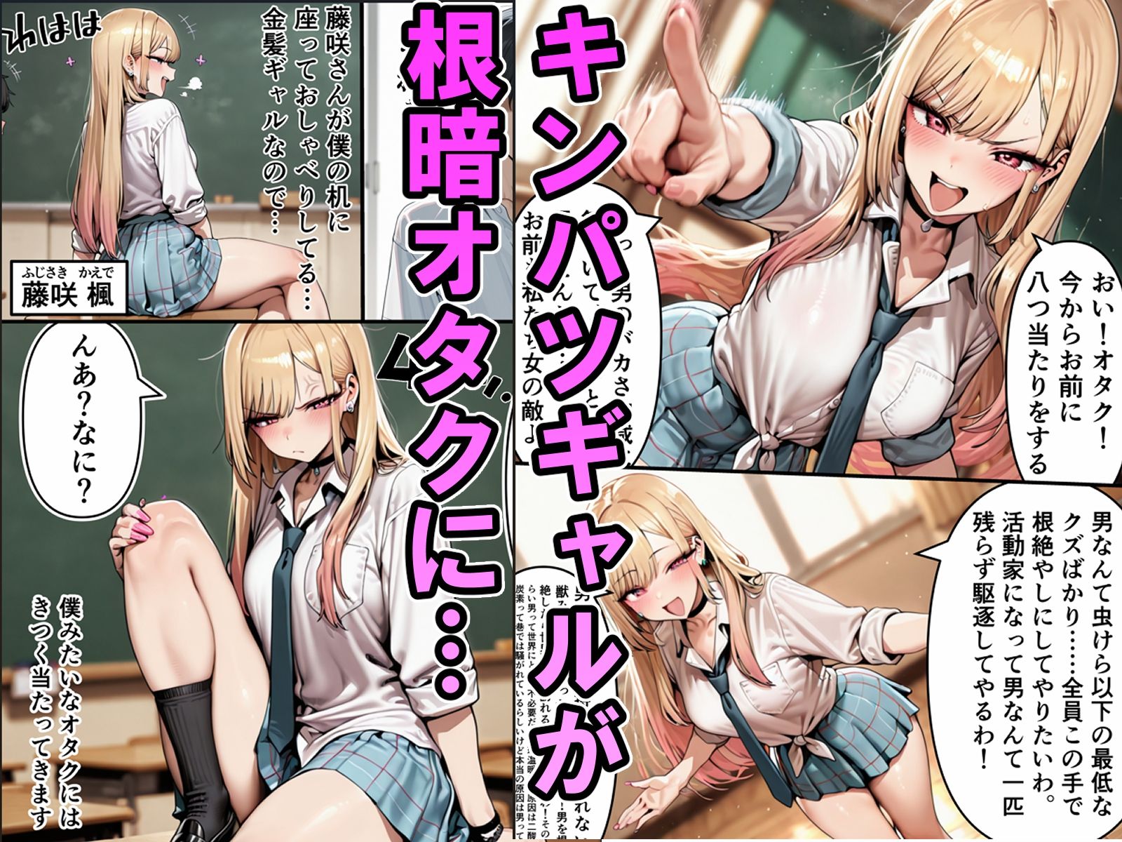 金髪ギャルの逆レ●プ堕ち！根暗オタクのバカデカチンポに子宮メロメロ〜強●オナニーからコスプレ生ハメ孕ませまで〜｜ふにゃお＠NTR多め サンプル画像 2