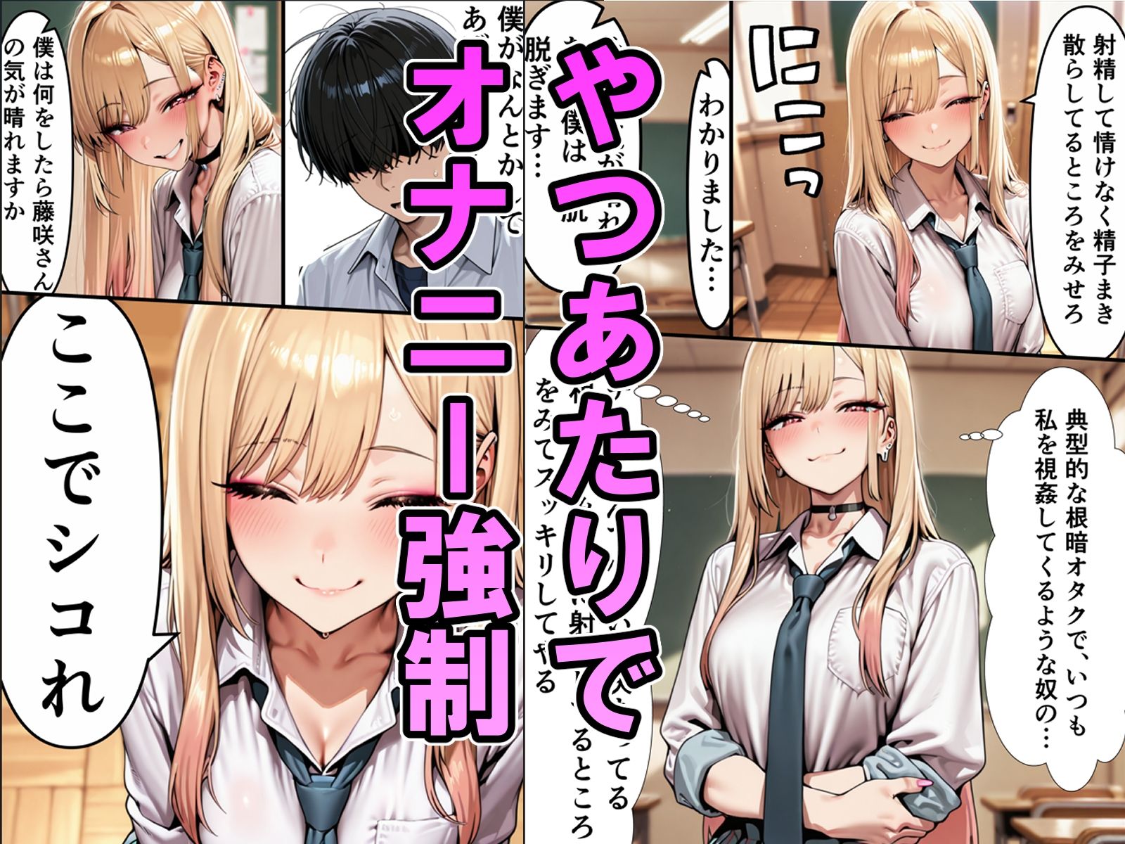 金髪ギャルの逆レ●プ堕ち！根暗オタクのバカデカチンポに子宮メロメロ〜強●オナニーからコスプレ生ハメ孕ませまで〜｜ふにゃお＠NTR多め サンプル画像 3