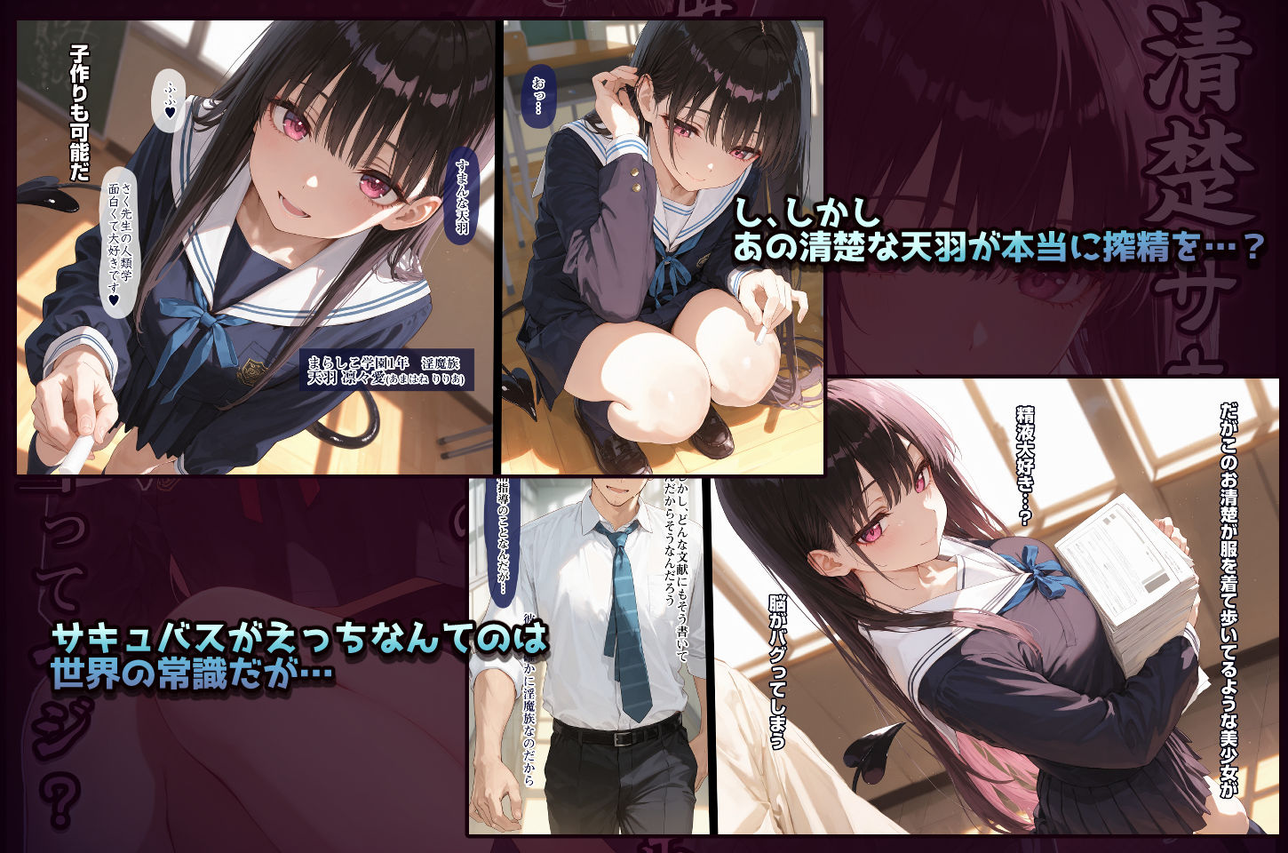 清楚サキュバス 世界が魔界と繋がって早10年 オレが教え子の搾精指導担当ってマジ？｜EchicalH サンプル画像 3