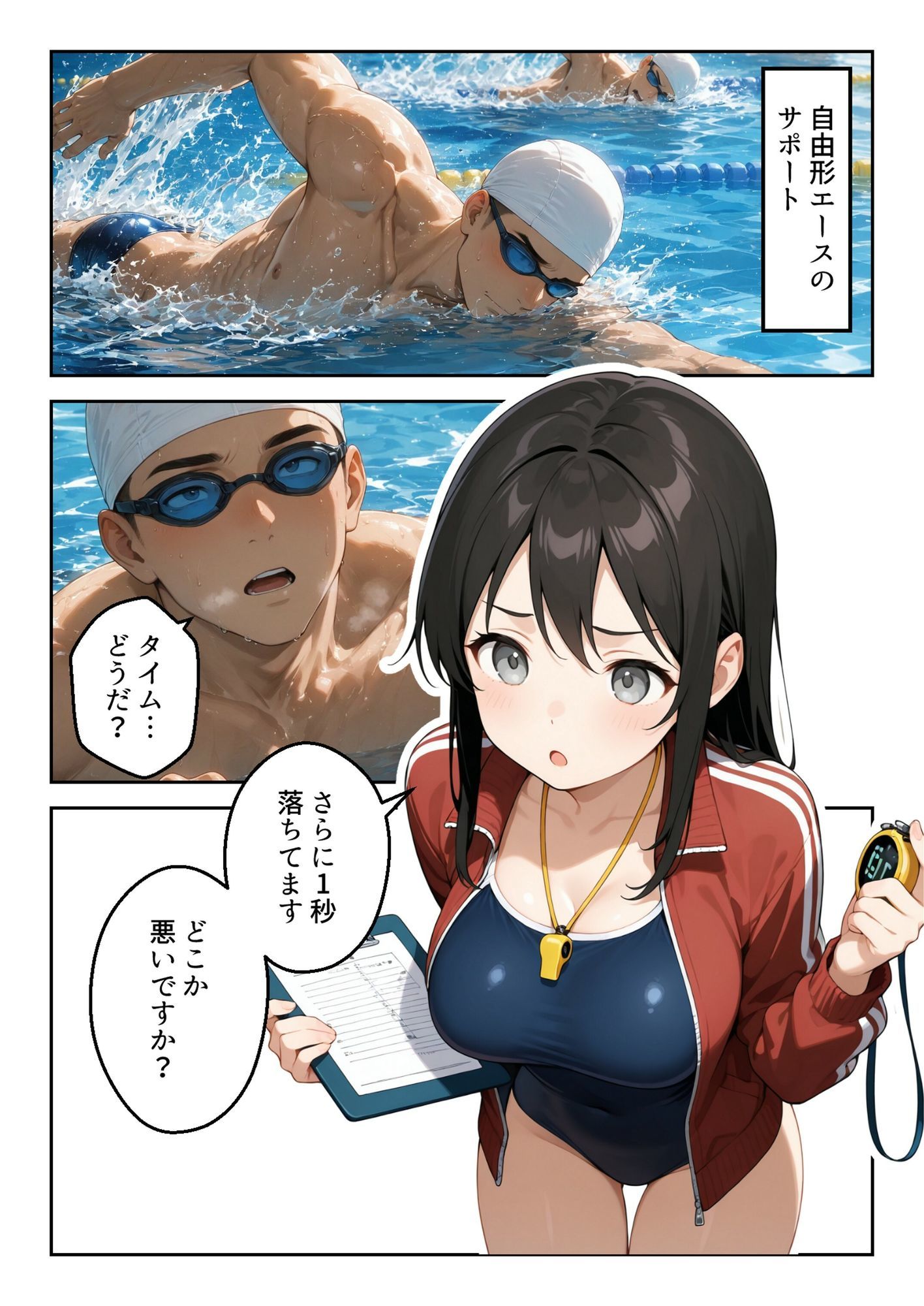 水泳部マネージャーのイキすぎた熱血サポート｜ukkripp サンプル画像 2