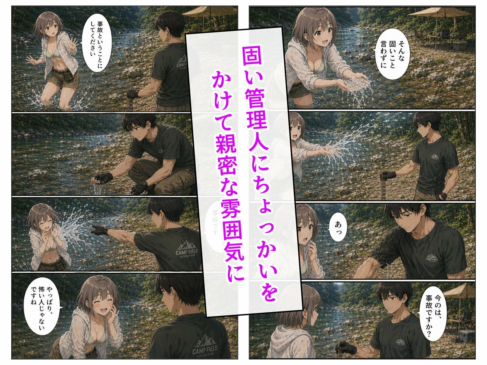 川遊びのあと、管理人さんと。｜LUME サンプル画像 3