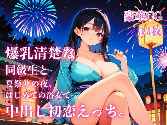 爆乳清楚な同級生と夏祭りの夜、はじめての浴衣で中出し初恋えっち。|さとうしらこ