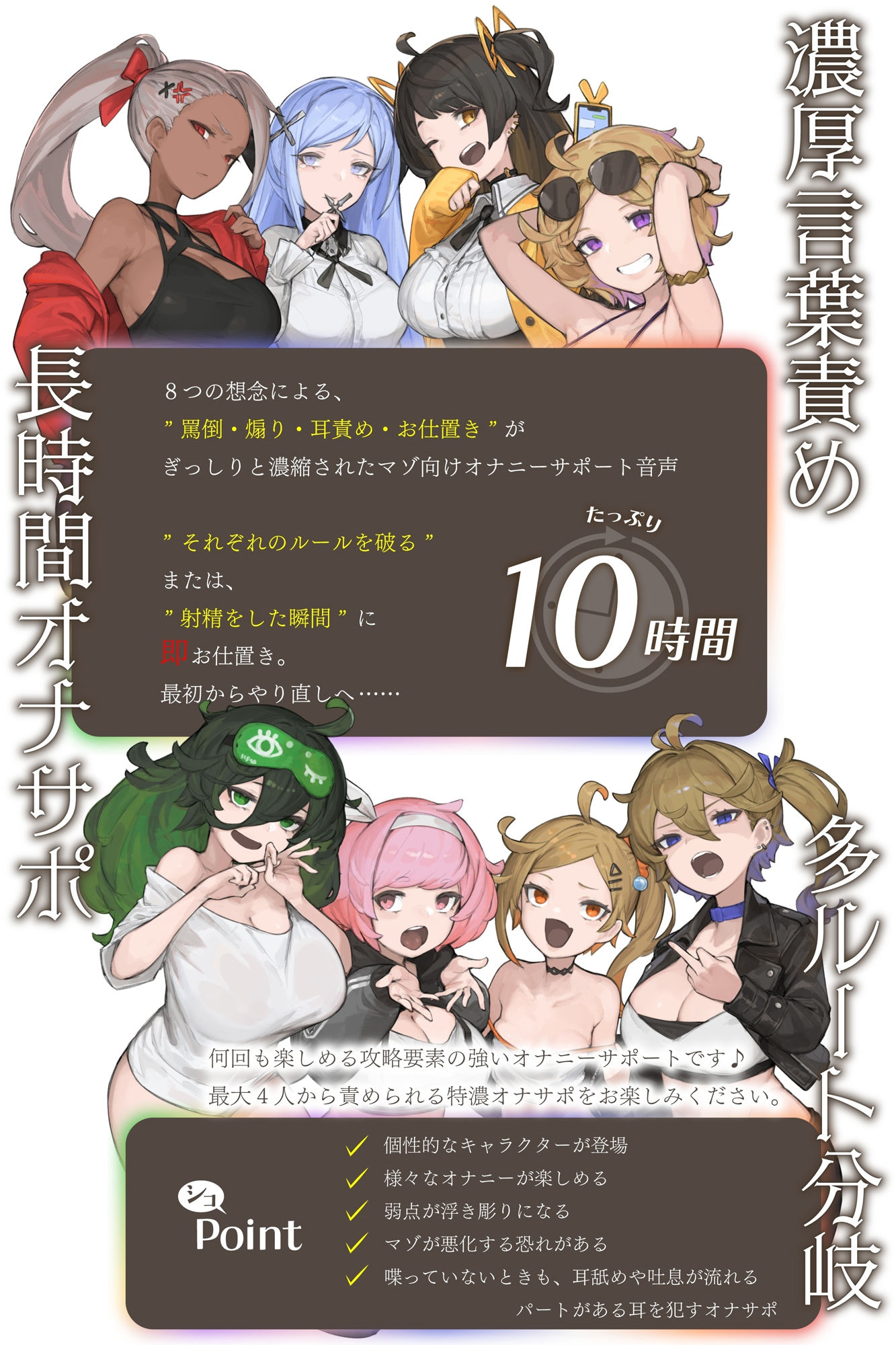 8つの想念-クリアできるまでループから抜け出せない?破滅覚悟のルート分岐オナサポ【KU100 高音質】 サンプル画像 2