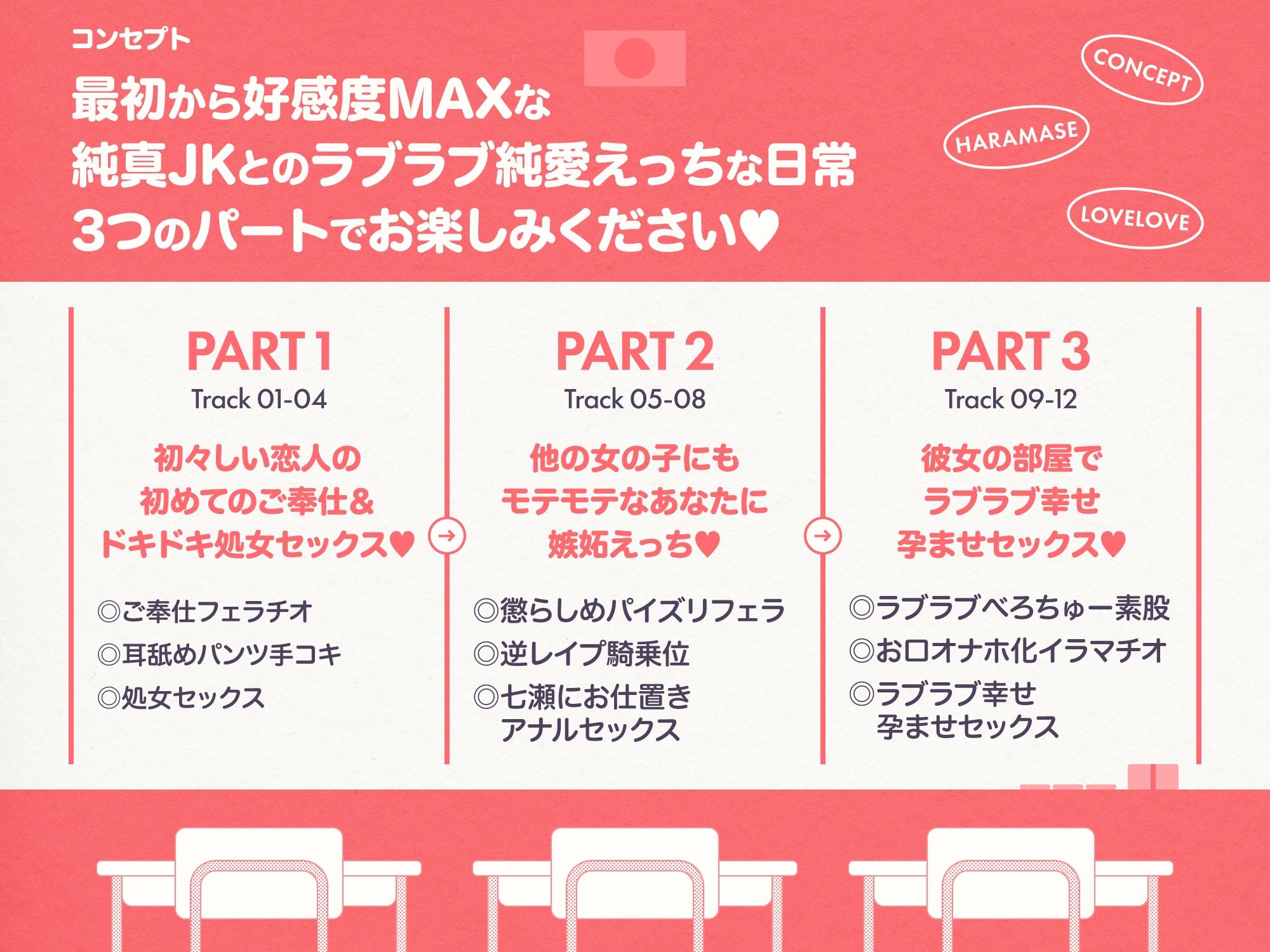 ラブ媚び妊活!! 〜好感度MAX純真JKと学園唯一の男子くん〜【KU100】 サンプル画像 4