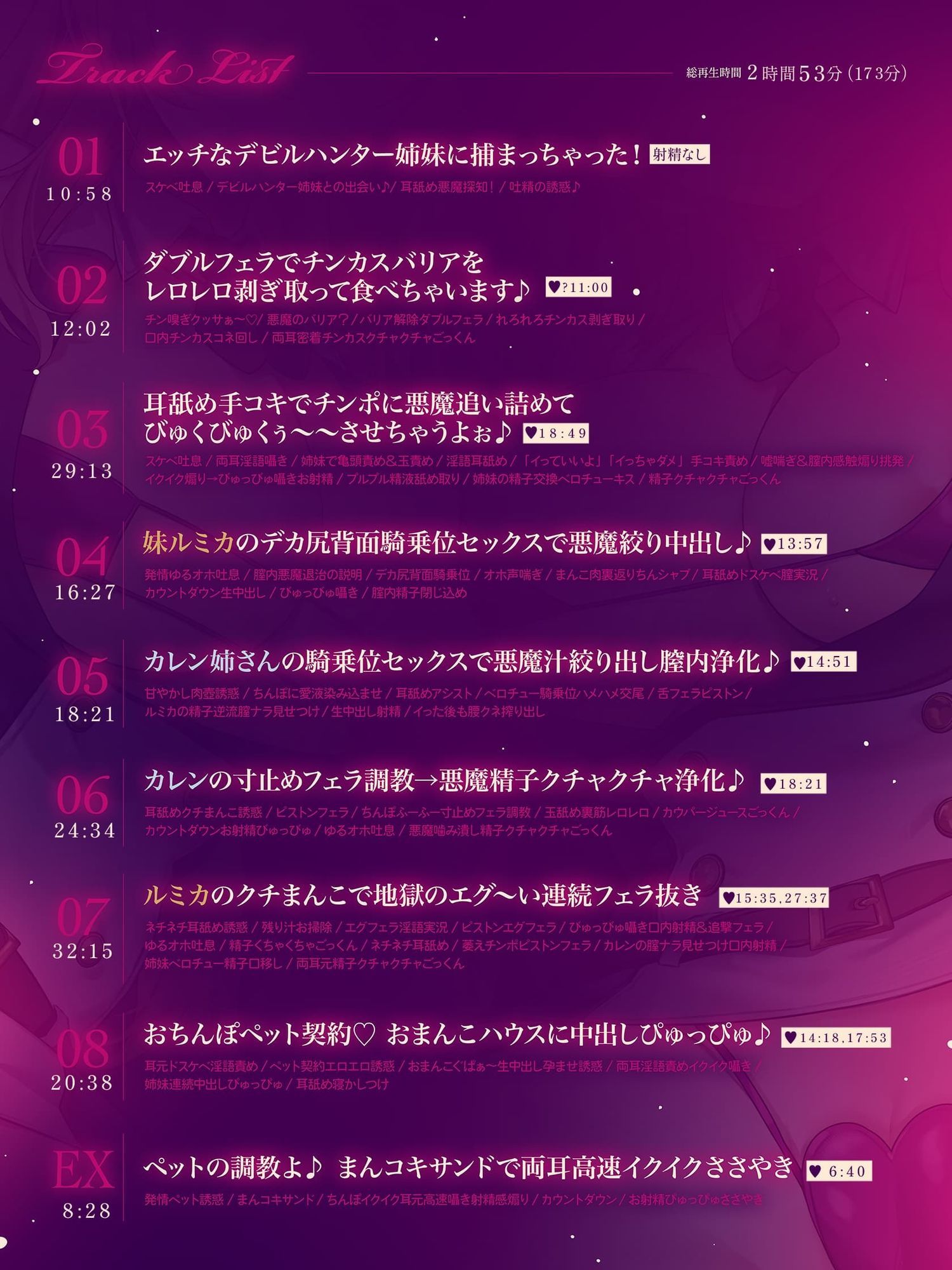 【約3時間ずっとダブルヒロイン♪】デビルハンターのド変態姉妹に拘束されて性欲の悪魔をびゅるびゅる抜かれちゃうお話♪【超濃厚＆高密度淫乱プレイ♪】｜ゆきんこ王国 サンプル画像 7