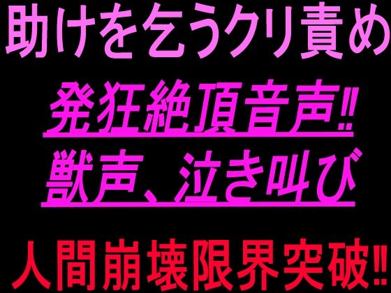 助けを乞うクリ責め発狂絶頂音声！！獣声、泣き叫び、人間崩壊限界突破！！｜絶頂ひとりオナ子