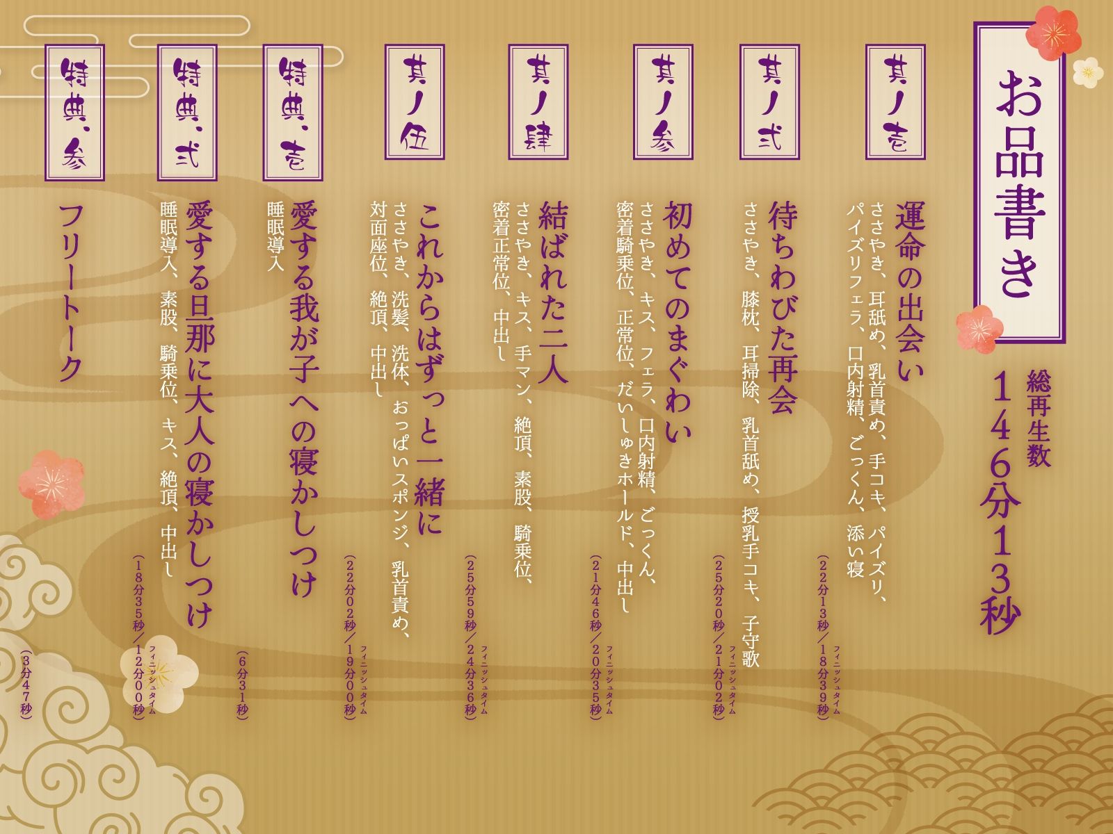 【2時間】京都弁の艶麗ムチムチ花魁に遊郭で溺愛されたお話【爆乳/癒し/KU100バイノーラル】｜巨乳大好き屋 サンプル画像 3